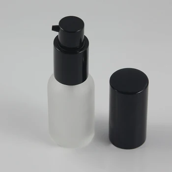 15ml kosmetikos losjonu butelis su balionėlis ir juodos spalvos aliuminio dangtelis, tuščias 0.5 oz glss butelį serumas