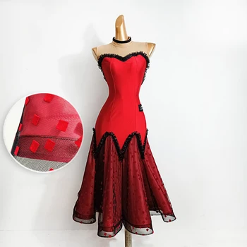 2020 Nauja Seksuali Sportinių Šokių Suknelės Aukštos Kokybės Rankovių Flamenko Šokių Sijonas Moterims Pigūs Etape Valsas Šokių Suknelė