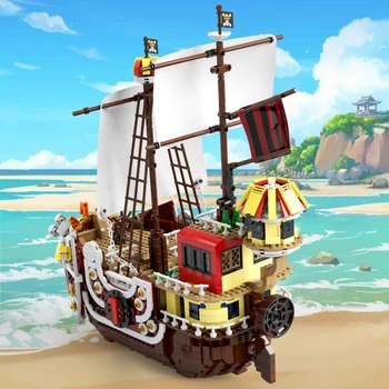 2080PCS Tūkst. Saulėtas Piratų Laivo Modelį, Idėjas Laivų Statyba Blokai Duomenys Plytų Asamblėjos Žaislai, Dovanos Vaikams Ugdymo