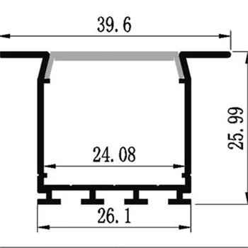 2M/VNT Paviršinio montavimo led aliuminio profilio korpusas ir T tipo išspaudimas su pieniškas padengti lubų arba sienos nišoje lempos