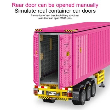 3565PCS suderintų Techninių Sunkvežimių Sunkiųjų Konteinerių Vežimo Automobilių Blokai Cargo Van Transporto priemonės Plytų Žaislas Vaikams, Dovanos