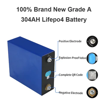 48PCS Lifepo4 Baterija 3.2 V 304AH 320AH Nauja A Klasės 