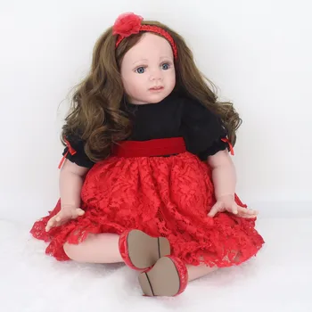 60cm Silikono Reborn Baby Lėlės, Žaislai 24inch Princesė Bamblys bebe modeliavimo kolekcionuojamos lėlės Žaisti namas žaislai tikroviška kūdikių lėlės