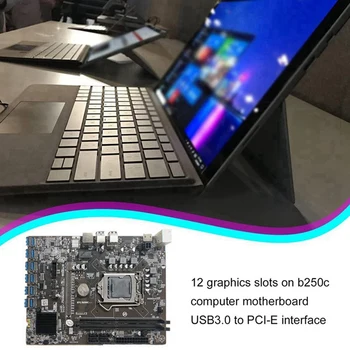 B250C Kasybos Plokštė su G3930 CPU+2XDDR4 4G 2666Mhz RAM 12XPCIE su USB3.0 Grafika Kortelės Lizdas BTC