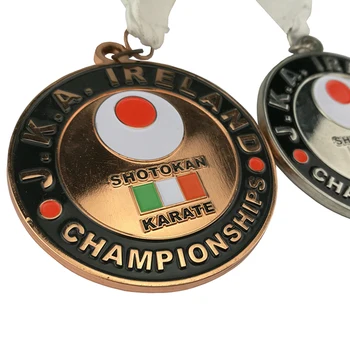 Blizgus Sidabro Sporto Medaliai Individualų Logotipas 70mm Skersmens Čempiono Medalis