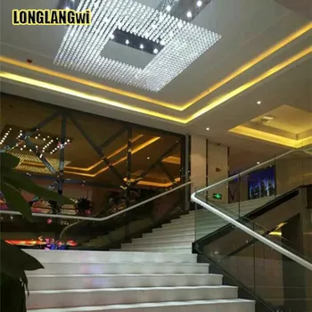 Didelio ploto Modernus k9 LED kristalų šviestuvai, šviesos, viešbučio fojė string Inžinerijos liustra apšvietimo