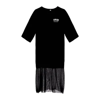 Elegantiškas, Prašmatnus Midi Suknelė Moterims Vasaros Paplūdimio Nėrinių Medvilnės Susiuvimo Atsitiktinis Seksualus Šalies Black Marškinėliai Suknelės Sundress Negabaritinius