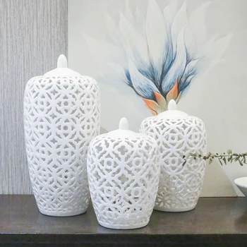 Europos stiliaus Keramikos Balti Tuščiaviduriai Bendrojo Jar Papuošalai Šiuolaikinės Minimalistinės Kūrybos Namų Apdailos Kambarį Papuošalai
