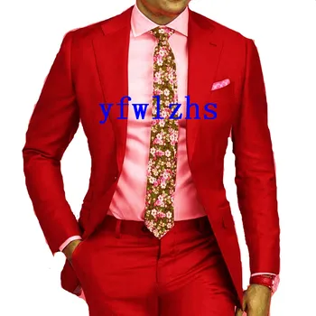 Gražus Groomsmen Žingsniu Atvartas Jaunikis Tuxedos Vestuvių Suknelė Vyrų Kostiumai Švarkas Prom Vakarienė (Striukė+Kelnės+Kaklaraištis) K270