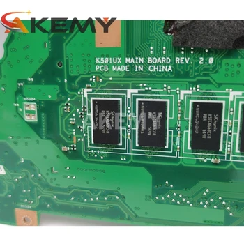 K501UX už ASUS K501UX K501UB originalus mainboard DDR3 4GB/8GB RAM（Išsiųstas atsitiktinai） I5-6200U/I5-6198U GTX950M EDP