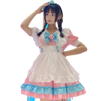 Kambarinės Apranga Lolita stiliaus Rožinė Mėlyna Mergaitė Cute Lolita Dress Vienodas Pagundai Kambarinės Apranga Japonijos Minkštas Sesuo Cosplay 2021 Naujas