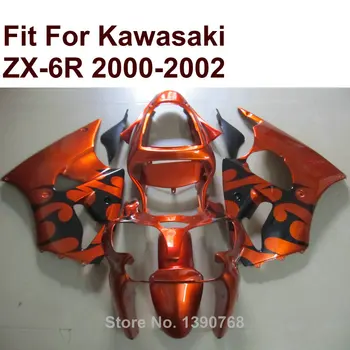 Karšto pardavimo purvasargiai už Kawasaki ZX6R burnt orange 2000 2001 2002 Ninja ZX 6R 636 00 01 02 lauktuvės rinkinys CN48