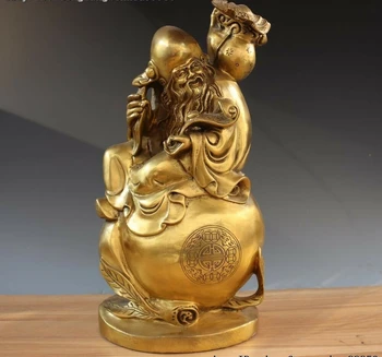 Kinijos Vario, Žalvario Sėdynės Persikų Dievas Ilgaamžiškumas Nemirtingas Paspaudę Ru Yi Moliūgas Statula