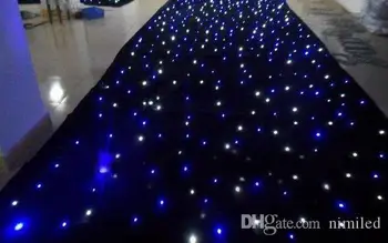 LED šviesos efektai didelė žvaigždė Uždanga 4m*6m star colth scenos uždangą Mėlyna-Balta spalva su apšvietimo reguliatorius Vizija Užuolaidų LLFA