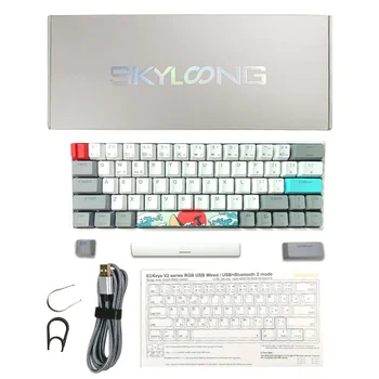 Mechaninė klaviatūra usb su viela led apšvietimu ašis gk61 sk61 61 raktai žaidimų mechaninė klaviatūra gateron jungikliai gamer