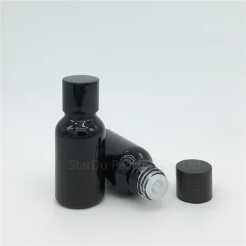 Nemokamas Pristatymas 500pcs 15ML Juodos spalvos Stiklo Butelis Serumas konteinerių 15cc Buteliuką eterinio Aliejaus Butelis su juodu užsukamu Kvepalų buteliukai