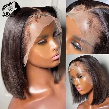 Nėriniai Priekiniai Žmogaus Plaukų Perukai Moterims 150% Bob Perukas Skaidrus HD Nėriniai Priekinio Perukai Remy Brazilijos Plaukų Pratęsimo Peruką Prieš Nupeštos