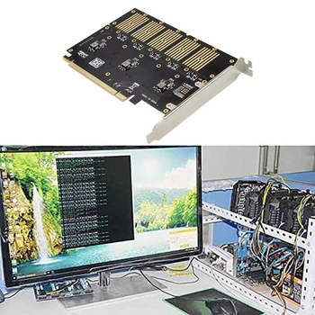 PCI-E prie SATA Plėtros Plokštę PCI-E X16 5-Port SATA 3.0 M. 2 MYGTUKAS B NGFF Riser Card su SATA Duomenų Kabelis