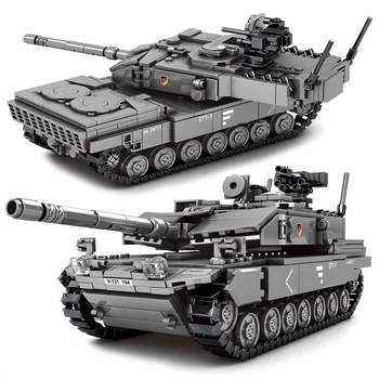 Tankai Challenger Leopard 2A7+ Karinės Pagrindinis Tankas Kareivis Blokai WW2 Plytų Armijos Vaikams, Vaikams, Žaislai, Dovanos