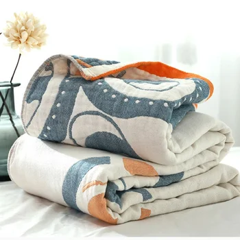 Vasaros medvilnės Japonų stilius 6-sluoksnis rankšluostį antklodė, plaukeliai antklodė, suaugusiųjų oro kondicionavimo antklodė, minkštos medvilnės antklodė