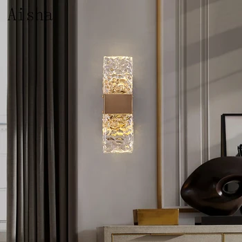 Šiaurės Kristalų Sienos Lempa Aišku, Kūrybos Sienos Šviesos diodų (LED) Sconce Gyvenimo Kambario, Miegamasis Laiptų Rūbinė Vonios kambarys Šviesos Armatūra