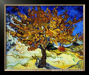 Šiuolaikinio meno ŠILKMEDŽIO MEDŽIO Vincentas Van Gogho paveikslų kambarį Rankomis dažyti Aukštos kokybės